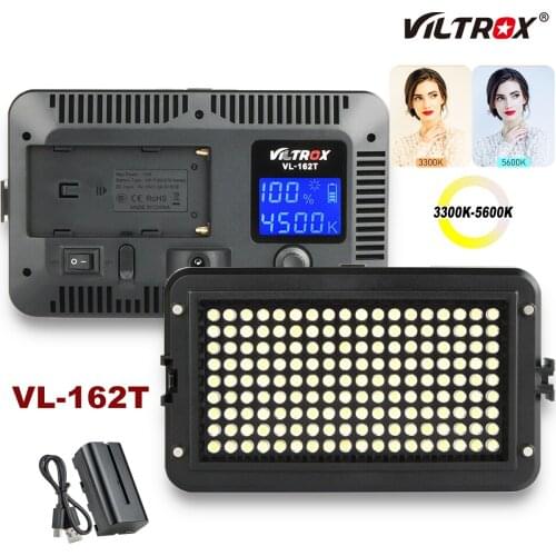 Viltrox VL-162T LED Video Light Photography Lighting Panel 3300K-5600K with Battery for DSLR Camera Vlog Fill Light Studio Light