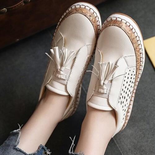 Hollow Tassel Sewing Slip-on Fisherman Shoes Loafers Fall 2021 New Breathable Comfortable Lightweight Casual Women Single Shoes