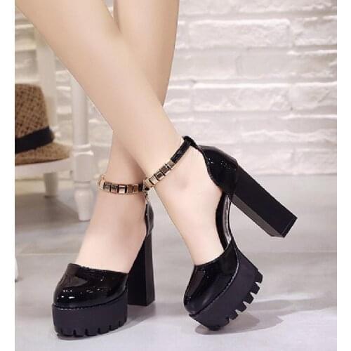 Spring Thick Super High Heels Women Flock Pumps Summer Ladies Party Ankle Wrap Platform Shoes Light gray black red d529