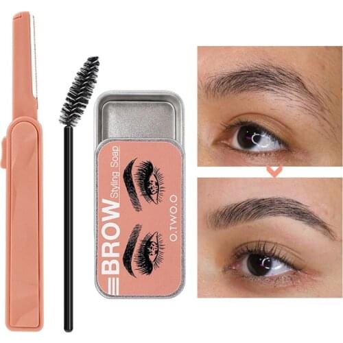 1 Set Waterproof Eyebrow Soap Wax Long Lasting 3D Feathery Wild Brow Styling Cream Makeup Eyebrows Pomade Gel Kit Cosmetics