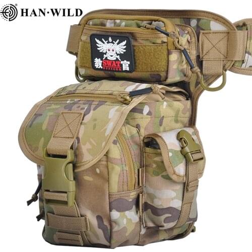 Military Tactical Travel Bag Drop Leg Bag Hiking Hunting Cycling Leg Bag 1050D Nylon Waterproof Waist Pack Multicam Shoulder Bag