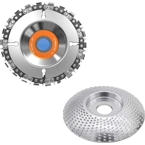 WSFS Hot Wood Carving Disc Grinder Shaping Disc Wood Grinding Wheel Woodworking Angle Grinder Attachment, Chain Disc