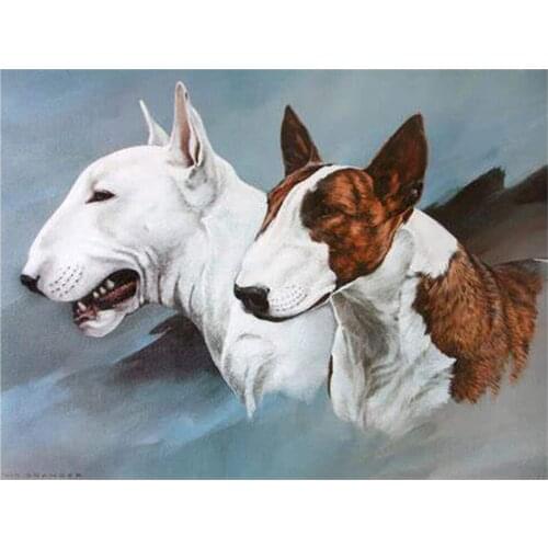 Animal Dog Terrier Pre-Printed 11CT Cross-Stitch Patterns DIY Embroidery DMC Threads Handmade Needlework Handicraft Needle