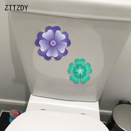 ZTTZDY 22.4*22.9CM Cartoon Paper Cut Flower Modern Art Wall Decal Toilet Sticker Home Decoration T2-0094
