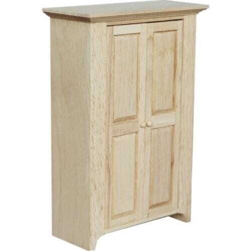 1:12 Vintage Wooden Wardrobe Model Furniture Toys Dollshouse Miniature Dollhouse Accessories