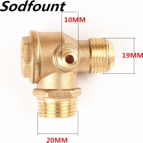 1pcs 3/4-16 1.5KW Small Air Compressor Oil-free Piston Type Direct Accessories Tee Copper 20X19X10mm Check valve