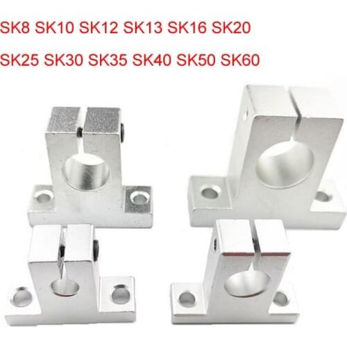 1pc SK8 8mm SK10 10mm SK12 12mm SK13 SK16 16mm SK20 20mm SK25 SK30 Linear Ball Bearing Rail Shaft Side Blocks Support XYZ Table