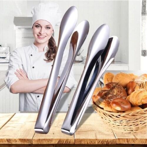 1PC High Quality Non-Stick Kitchen Tongs Stainless Steel Barbecue Tongs Pizza Bread Steak Tong Clip Kitchen Accessories PM 017