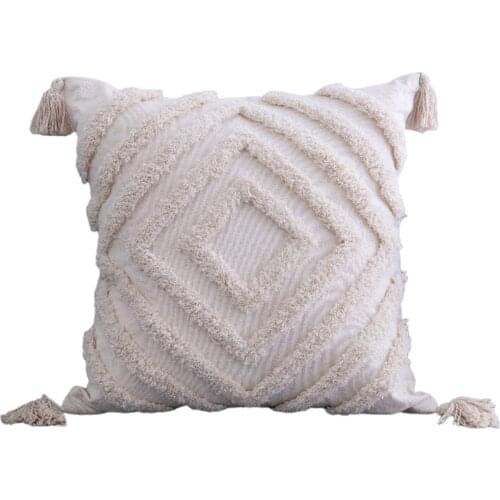 2x Throw Pillow Covers Woven Tufted Minimalist Pillowcases for for Home