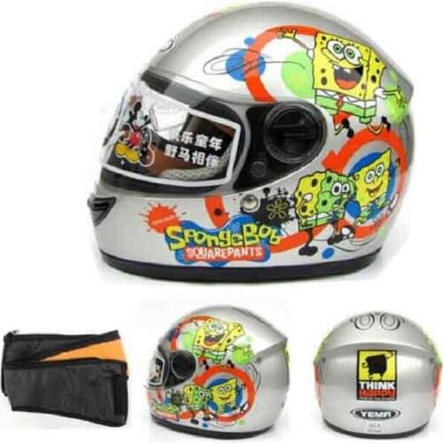 2019 Fashion children motorcycle helmet YEMA 205 child motorbike helmets of ABS PC lens visor 4 kinds colors size S less 54 cm