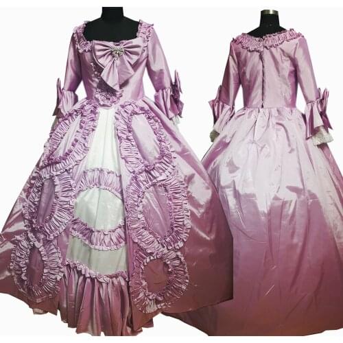 2020 New pink Vintage costumes 18th Duchess Retro medieval Renaissance Reenactment Theatre Civil war Victorian dress D-638
