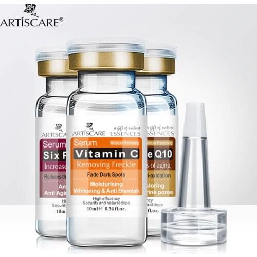 ARTISCARE Anti Aging & Freckle Removal SET Whitening and Anti Wrinkle Face cream Vitamin C & Coenzyme Q10 & Six Peptides 3Pcs