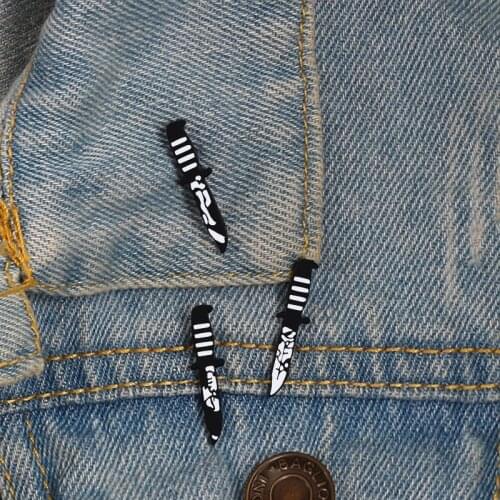 3 style Black Dark enamel pins Brooches Badges Dagger flower leg Lapel Jeans Leather Jackets Hats pin Accessories Jewelry Gifts
