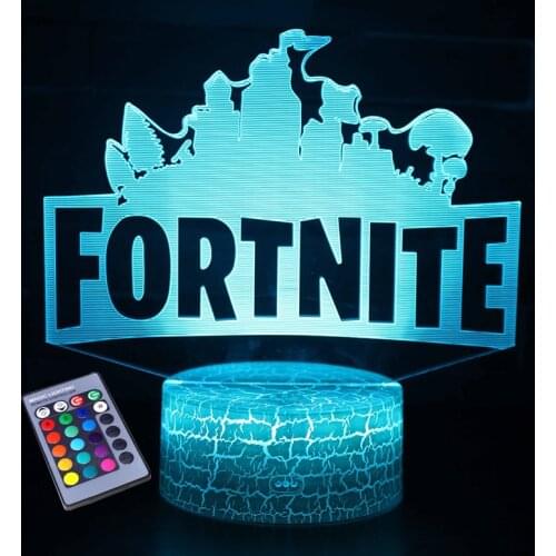 Vogliovoi 3D Night Lights Acrylic Series Game Fort 16Colors Crack ABS Base For Kids Child Bedroom Decor