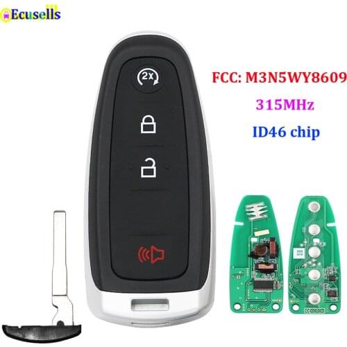 4 Buttons Smart Remote Start Smart Prox Key Fob for Ford Explorer Edge Expedition 315MHz ID46 Chip FCC: M3N5WY8609 HU101 uncut