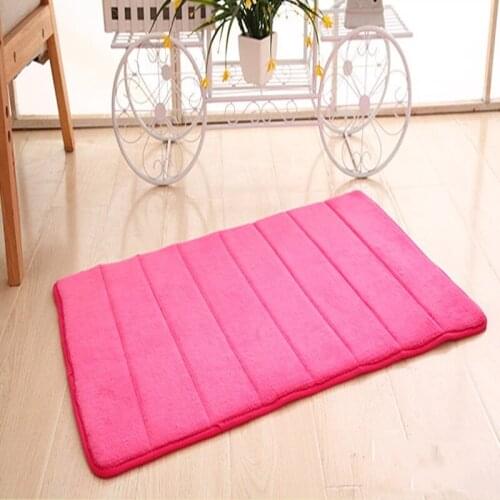 40x60cm Home Bath Mat Non-slip Bathroom Carpet Soft Coral Fleece Memory Foam Rug Mat Kitchen Toilet Floor Decor