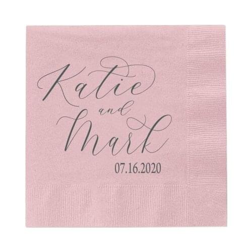 50pcs Personalized Wedding Napkins, Rehearsal Dinner, Engagement Party, Custom Bar Napkins, Wedding Napkins-Destination Wedding