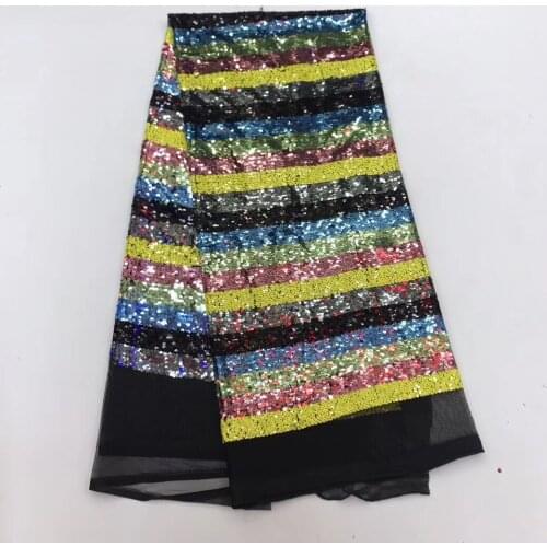 African tulle sequined lace fabric high quality Nigerian lace fabric mesh embroidery fabric J2616