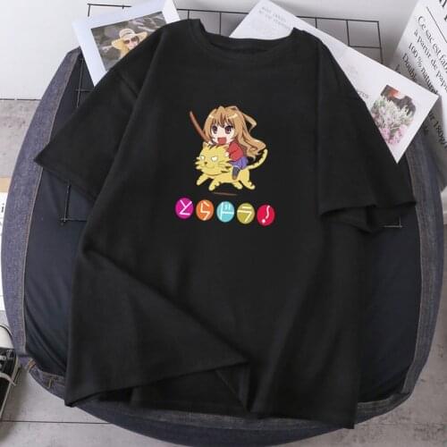 Aisaka Taiga Anime Woman T-shirts Toradora Oversize Summer Tops Short Sleeve O-neck Lady Clothing Hip Hop Leisure Camisetas Tees