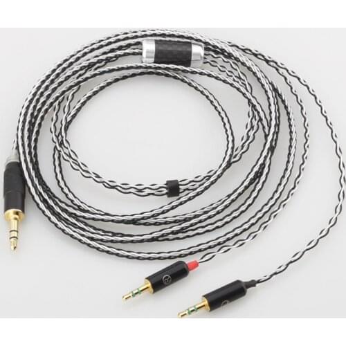 Audiocrast 3.5 stereo to 2x2.5mm plug Silver Plated Upgrade Cable for HE400i HE1000 HE6 HE500 he560 EDX V2 Headphones