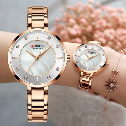 Curren Woman Watches Rose Gold Top Brand Luxury Watch Women Quartz Waterproof Womens Wristwatch Ladies Girls Watches Clock