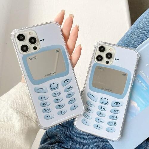 3D Retro Phone mirror Shockproof Phone case for iphone 12 Pro Max MiNi 11 Pro XR X XS Max 7 8 plus SE 2020 Cute soft back Cover