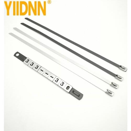 Cable identification polyester coated 304/316 stainless steel easy-to-read marker carrier with easy-to-read character cable tie