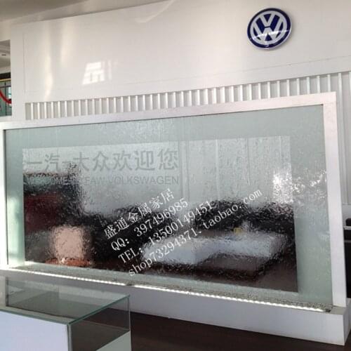 Customized shanghai VOLKSWAGEN 4S store glass water curtain wall/water curtain screen/water fountain decoration
