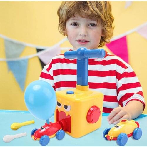 Inertia Balloon Powered Car Launcher Toy Montessori Puzzle Fun Air Power Balloon Car Science Experimen Gift For Kids Xmas Gift