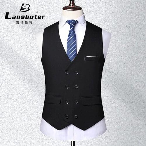 Quality Double-Breasted Wedding Dress Mens Fashion Design Suit Vest Men Business Casual Suit Vest Chalecos Para Hombre VT-267