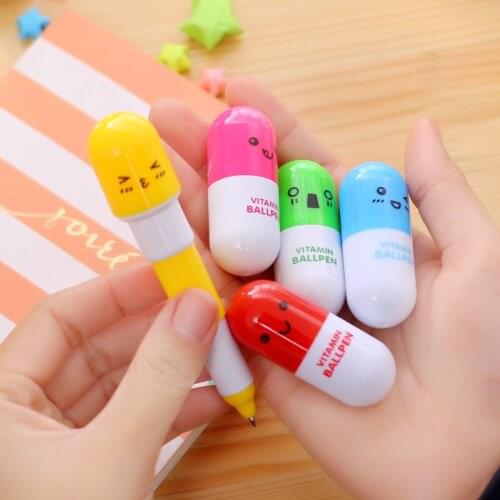 Cute Kawaii Ball Pen Capsule Creative Pills Ballpoint Pens Ballpen For School Writing Supplies Material Escolar