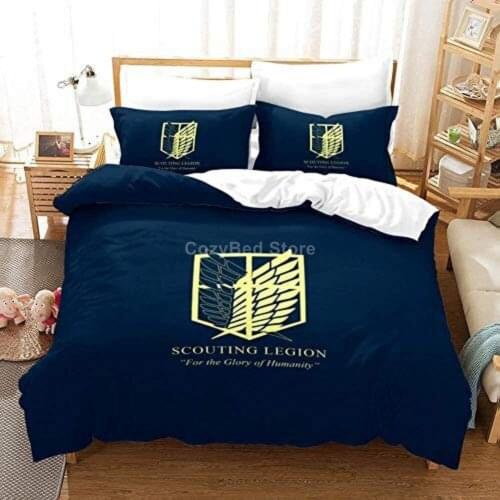 Anime Attack On Titan Bedding Set 3d Duvet Cover Sets Comforter Bed Linen Twin Queen King Single Size Luxury Cartoon Kids Boys