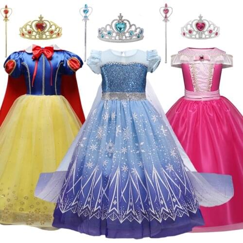 Girls Cosplay Princess Costume For Kids Halloween Carnival Party Fancy Dress Up Children Christmas Party Disguise Clothing