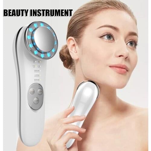 Facial Massager Thermostatic Face Cleanser Lifting Device with Red & Blue LED High Frequency USB Skin Care Tool for Home