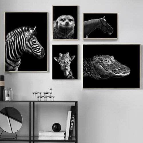 Mongoose Crocodile Zebra Horse Giraffe Nordic Posters And Prints Wall Art Canvas Painting Wall Pictures For Living Room Decor