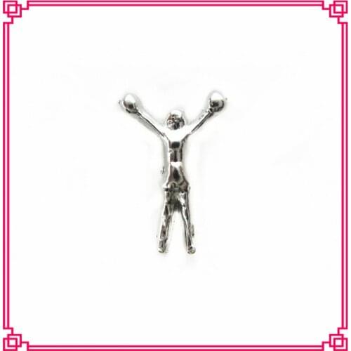 New designs weightlifting sports floating charms living glass floating memory pendant lockets charms for diy jewely