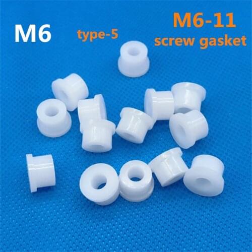 Plastic nylon washer M6 ring gasket the T-type screw washer transistor protector insulation pad bolt thread bush