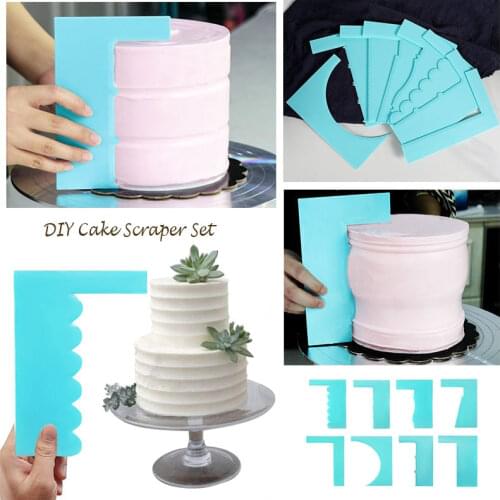 8 Styles Plastic Cake Scraper Cream Spatula Decor Tools For Pastry Baking Cream Scraper Cream Decorative Pattern Scraper