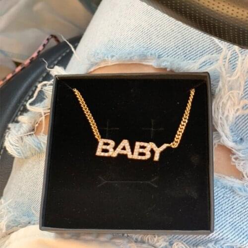 Custom Name Crystal Necklaces for Women 9mm LettersCouple Necklace Number Personalized Necklace Crystal Undefined Pendant Gifts