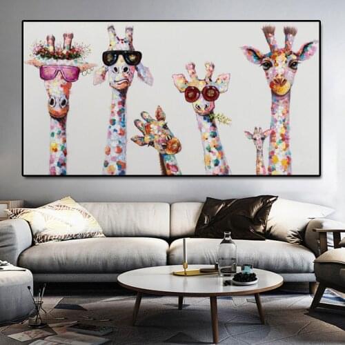 Colorful Giraffe Animal Graffiti Poster Painting Cuadros for Wall Art Picture Living Room Home Decoration Posters and Prints