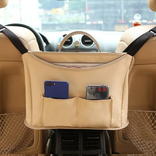Car Storage Bag Multifunctional Seat Intermediate Hanging Bag Car Storage Box Auto Interior Supplies Sundries Stowing Tidying