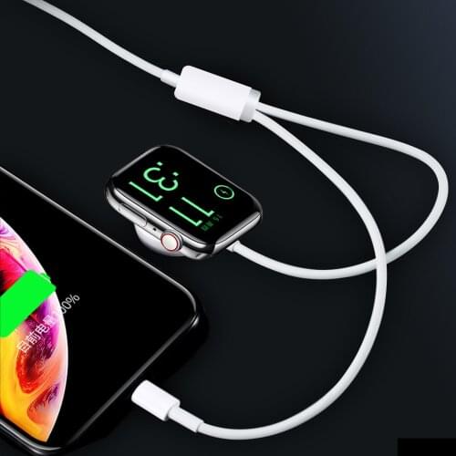 Smart 2 in 1 Charger Wireless QI Fast Charging Cable For Apple Watch Series SE/6/5/4/3/2/1 & All IPhone &All IPad Series