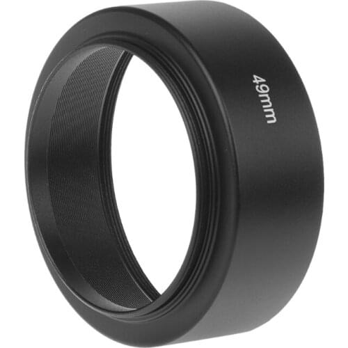 Universal 49mm Long Focus Lens Hood Screw-In Mount For Canon DSLR SLR Camera