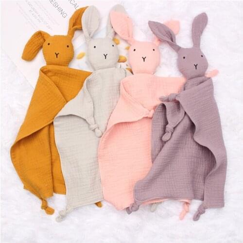 Cute Bunny Baby Soothing Towel Soft Cotton Sleeping Toy For Baby Girl Boy Infant Toddler Sleeping Dolls Gift Baby Stuff