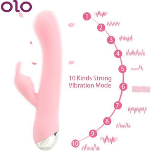 OLO Rabbit Vibrator Powerful AV Wand G-spot Massager Female Masturbation Erotic Adult Products Sex Toys for Women Silicone