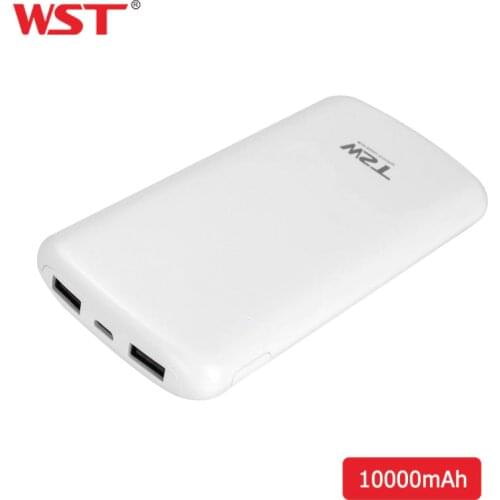 WST 10000mAh Power Bank Quick Charge Dual USB Powerbank External Battery Pack 10000 mAh With LED Light for iPhone Xiaomi Samsung