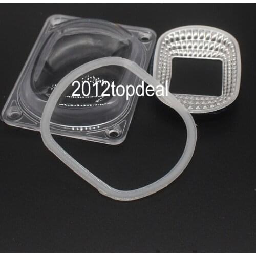 10Sets LED Lens Reflector For 20W 30W 50W LED COB Lamps Include PC lens+Reflector+Silicone Ring Lamp Cover shades FloodLight DIY