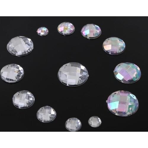 20-100pcs 8-20mm Grid Face Acrylic Crystal Sew On Flat Rhinestone for Clothing Shoes Wedding Decoration DIY Accessories Craft