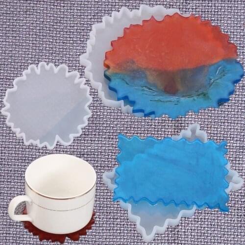 2020 New Silicone Crystal Epoxy Resin Mold Irregular Wave Coaster Mat Casting Mould Craft for resin