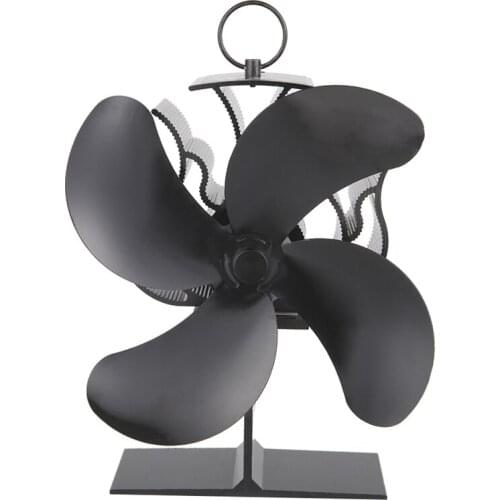 4-Blade Heat Powered Stove Fan, Wood Stove Fan For Wood / Log Burner/Fireplace Auto-Sensing Fireplace Fan Eco Friendly